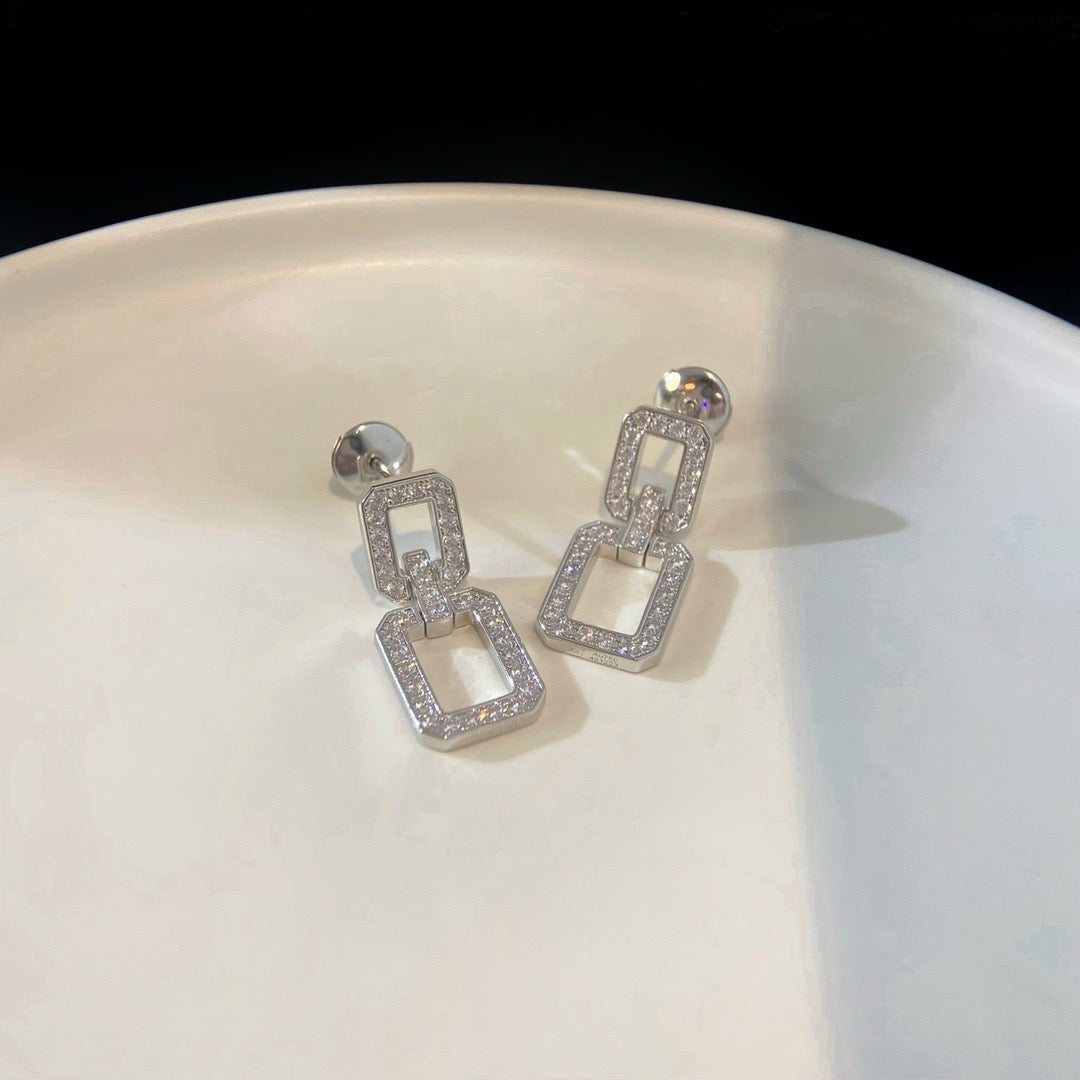 [AuraEcho Jewelry]LINKS MEDIUM EARRINGS DIAMOND