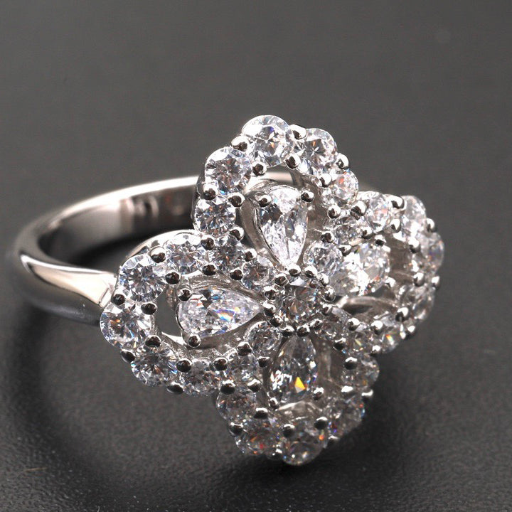 [AuraEcho Jewelry]LOOP RING FULL MOTIF DIAMOND 16MM SILVE
