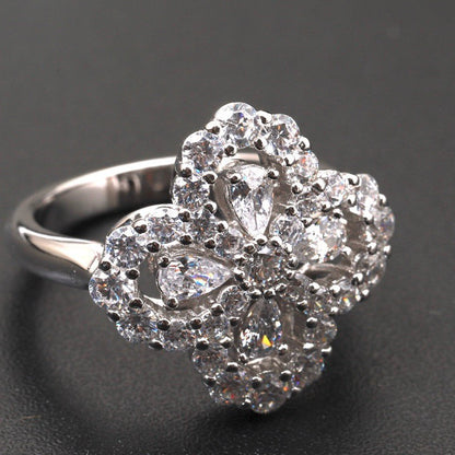[AuraEcho Jewelry]LOOP RING FULL MOTIF DIAMOND 16MM SILVE