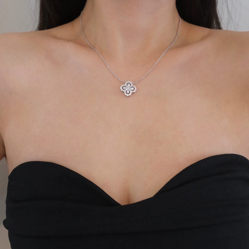 [AuraEcho Jewelry]LOOP NECKLACE FULL MOTIF DIAMOND COMBINATION