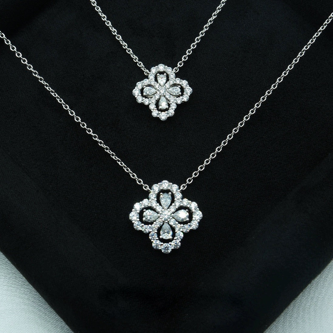 [AuraEcho Jewelry]LOOP NECKLACE FULL MOTIF DIAMOND COMBINATION