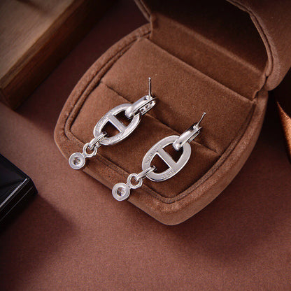 [AuraEcho Jewelry]HM CHAINE DIAMOND EARRINGS