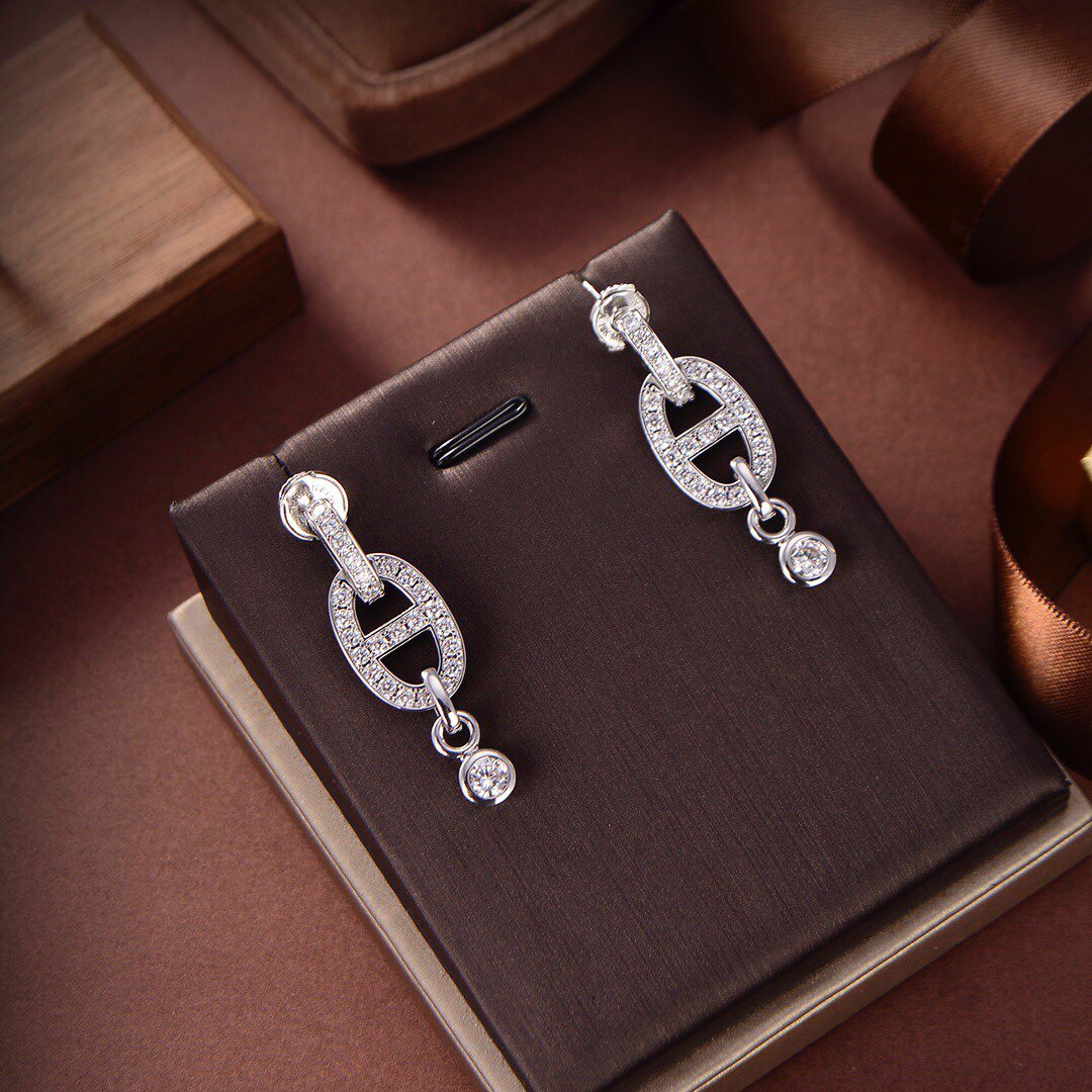 [AuraEcho Jewelry]HM CHAINE DIAMOND EARRINGS