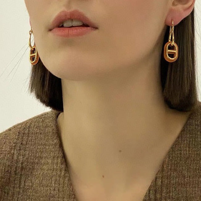 [AuraEcho Jewelry]HM O'MAILLON GOLD EARRINGS