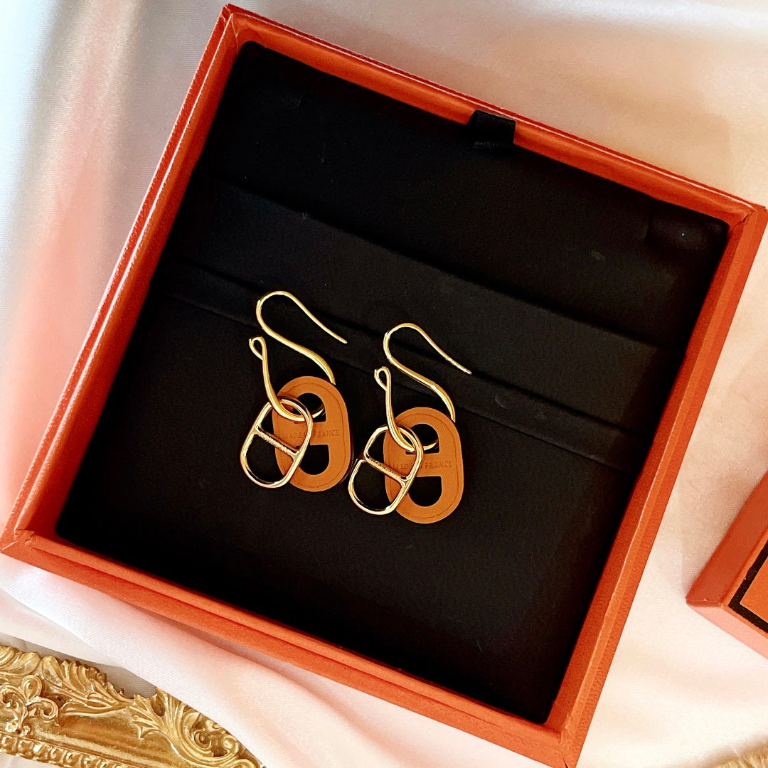 [AuraEcho Jewelry]HM O'MAILLON GOLD EARRINGS