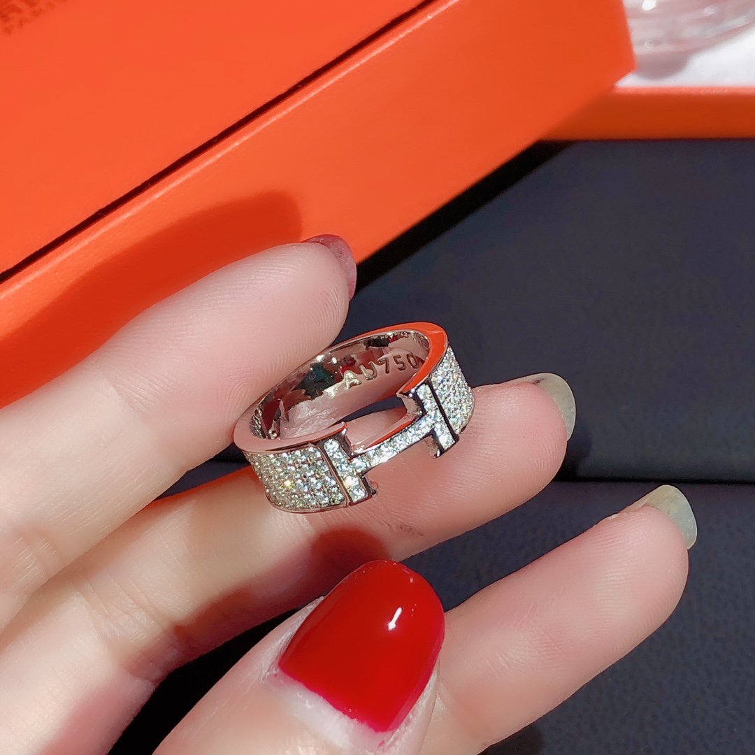 [AuraEcho Jewelry]H RING FULL DIAMOND