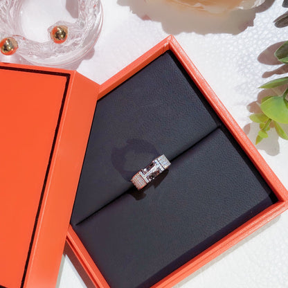 [AuraEcho Jewelry]H RING FULL DIAMOND