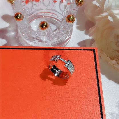 [AuraEcho Jewelry]H RING FULL DIAMOND