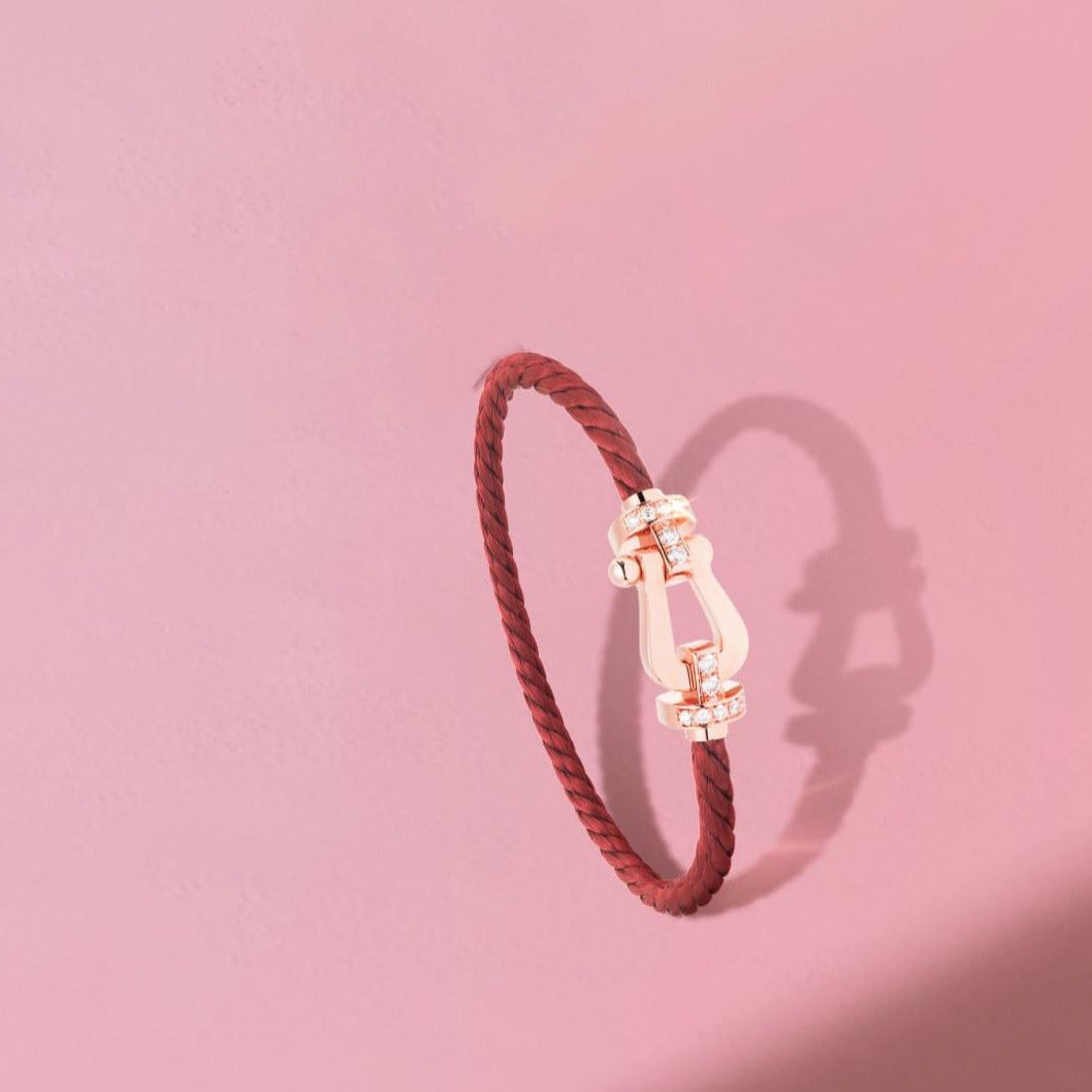 [AuraEcho Jewelry]FORCE 10 HALF DIAMOND PINK GOLD RED CORDERI LARGE AND MEDIUM MODEL