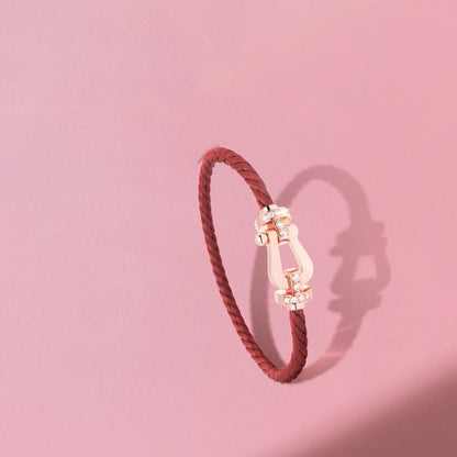 [AuraEcho Jewelry]FORCE 10 HALF DIAMOND PINK GOLD RED CORDERI LARGE AND MEDIUM MODEL