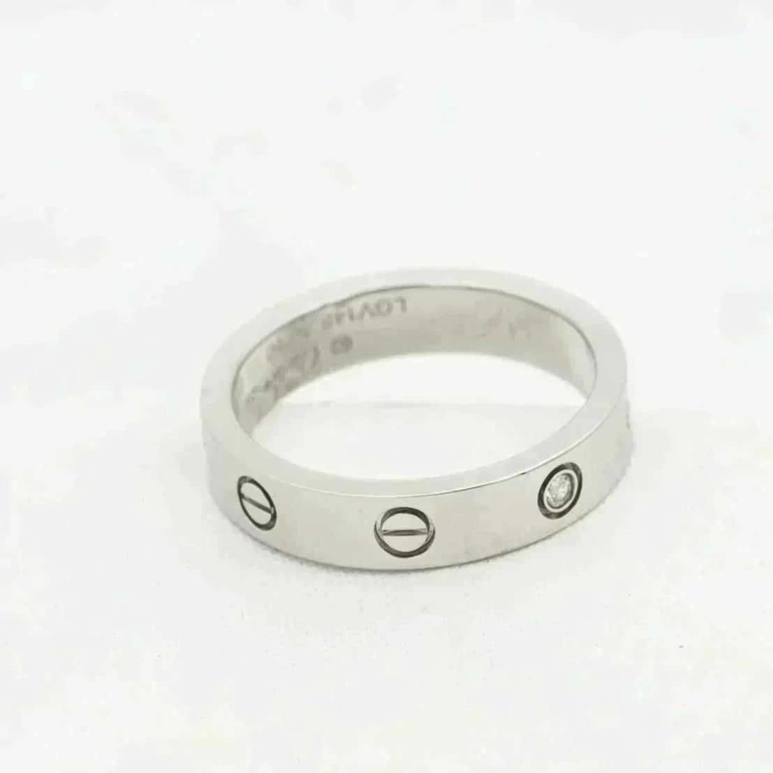 [AuraEcho Jewelry]LOVE RING 4MM 1 DIAMOND SILVER