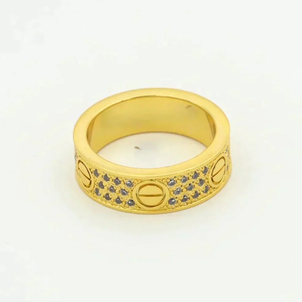 [AuraEcho Jewelry]LOVE RING 5.5MM DIAMONDS PAVED