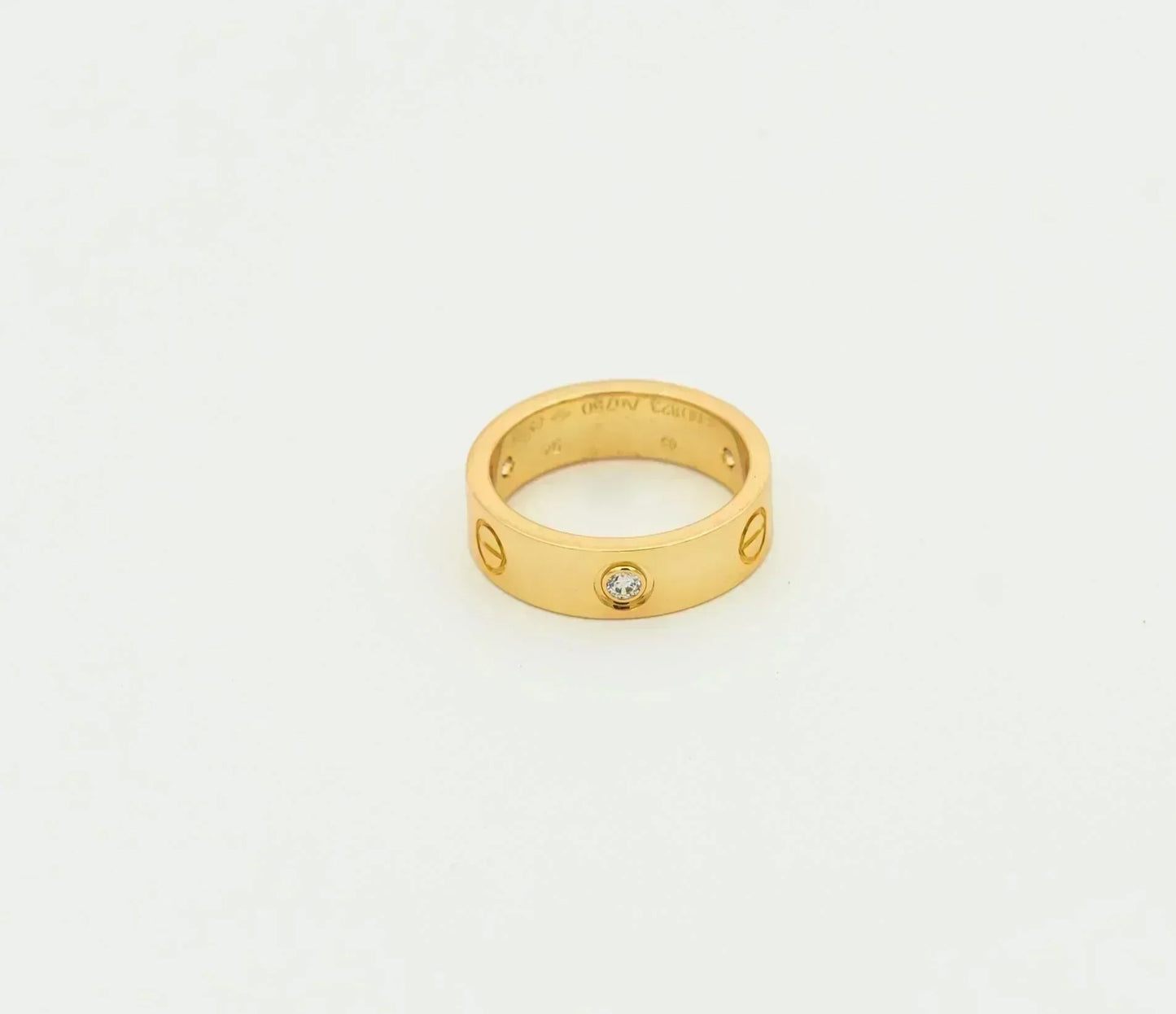 [AuraEcho Jewelry]LOVE RING 5.5MM 3 DIAMONDS GOLD
