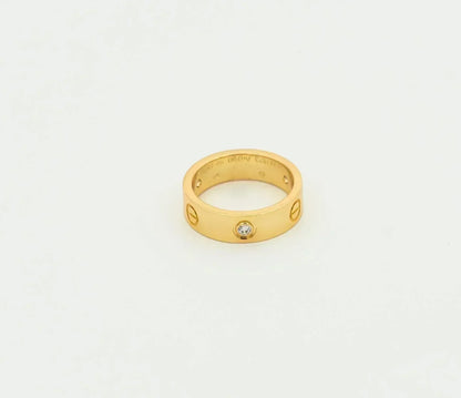 [AuraEcho Jewelry]LOVE RING 5.5MM 3 DIAMONDS GOLD