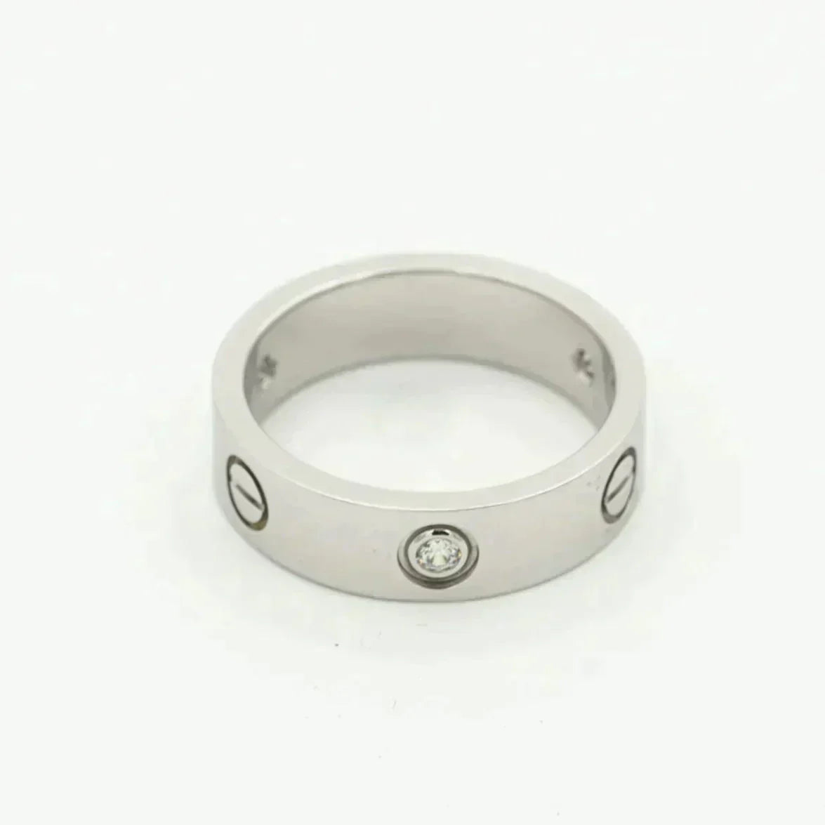 [AuraEcho Jewelry]LOVE RING 5.5MM 3 DIAMONDS SILVER