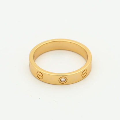 [AuraEcho Jewelry]LOVE RING 4MM 1 DIAMOND PINK GOLD