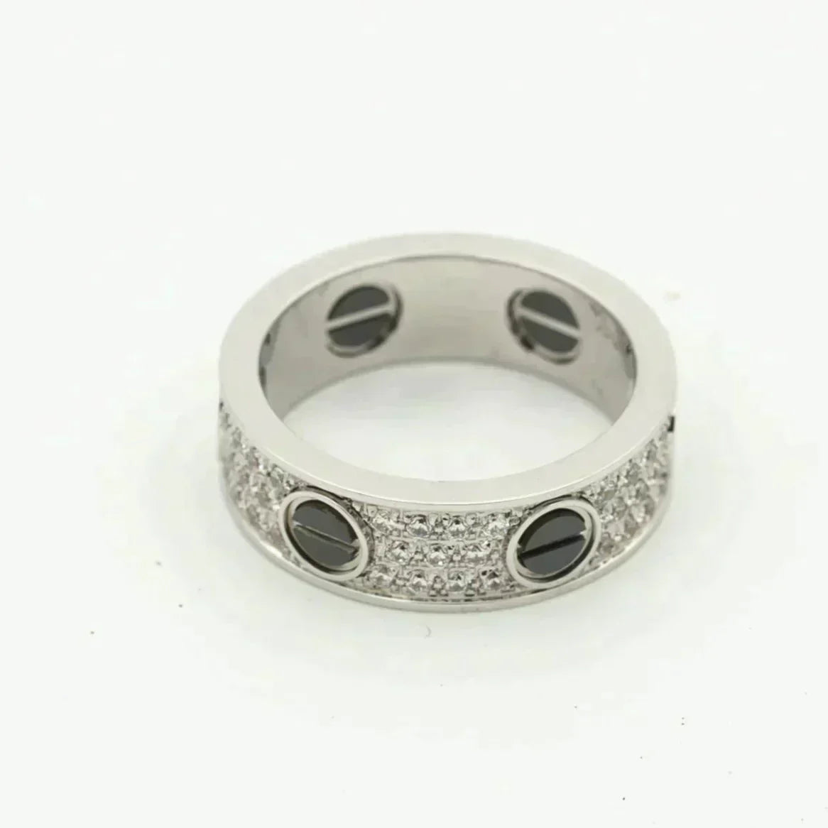 [AuraEcho Jewelry]LOVE RING 5.5MM DIAMONDS PAVED CERAMIC