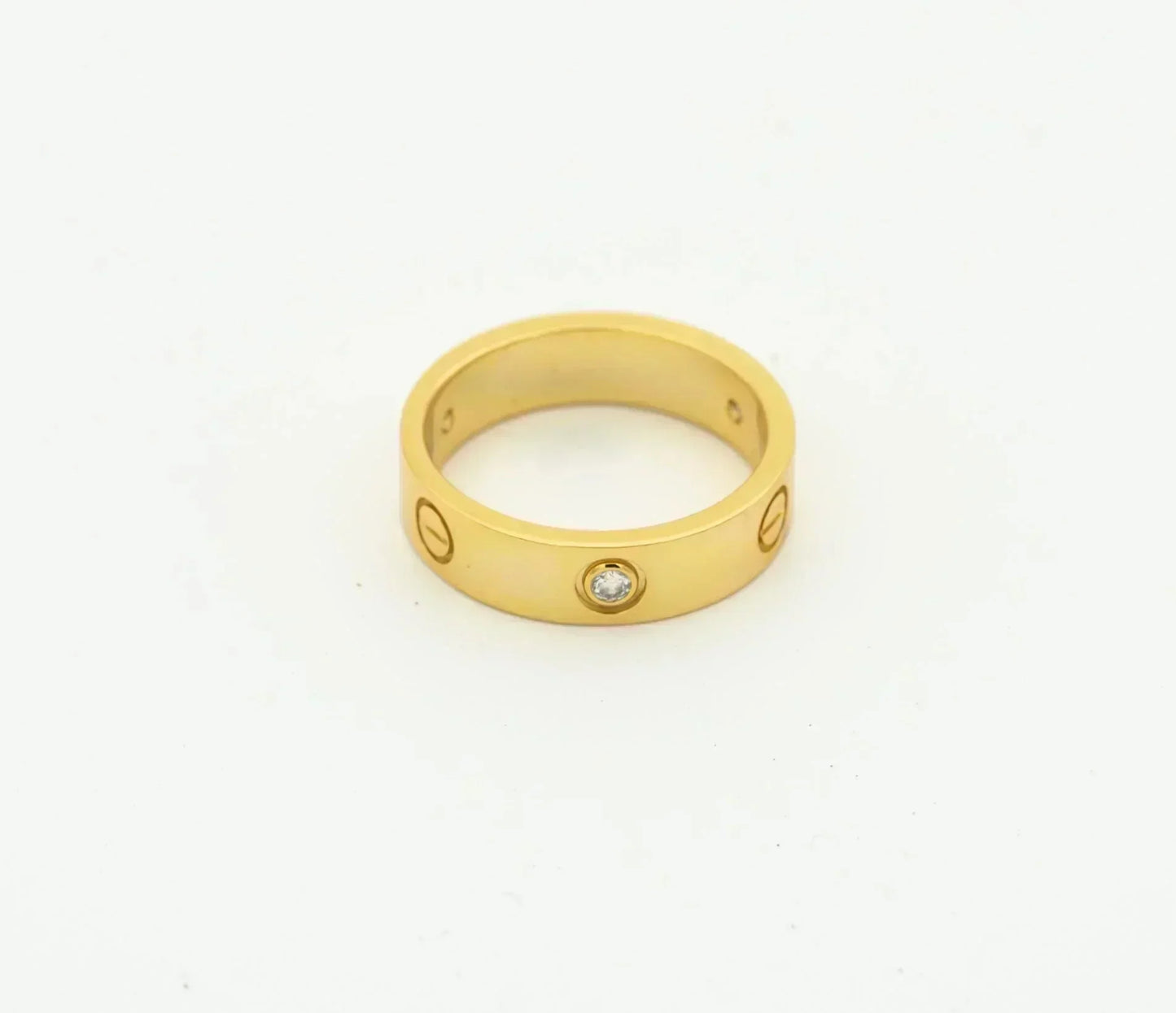 [AuraEcho Jewelry]LOVE RING 4MM 1 DIAMOND GOLD