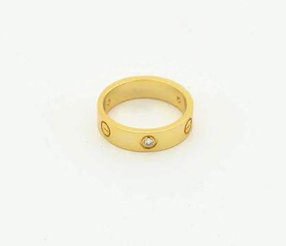 [AuraEcho Jewelry]LOVE RING 4MM 1 DIAMOND GOLD