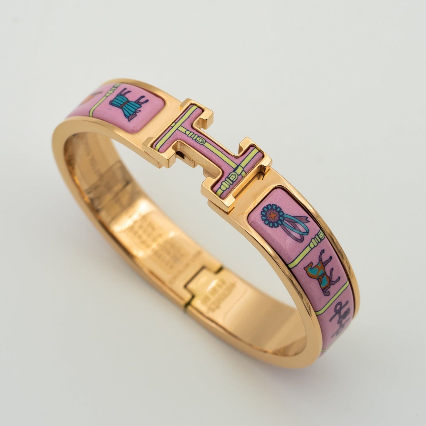 [AuraEcho Jewelry]H PINK GOLD BRACELET PINK CERAMIC