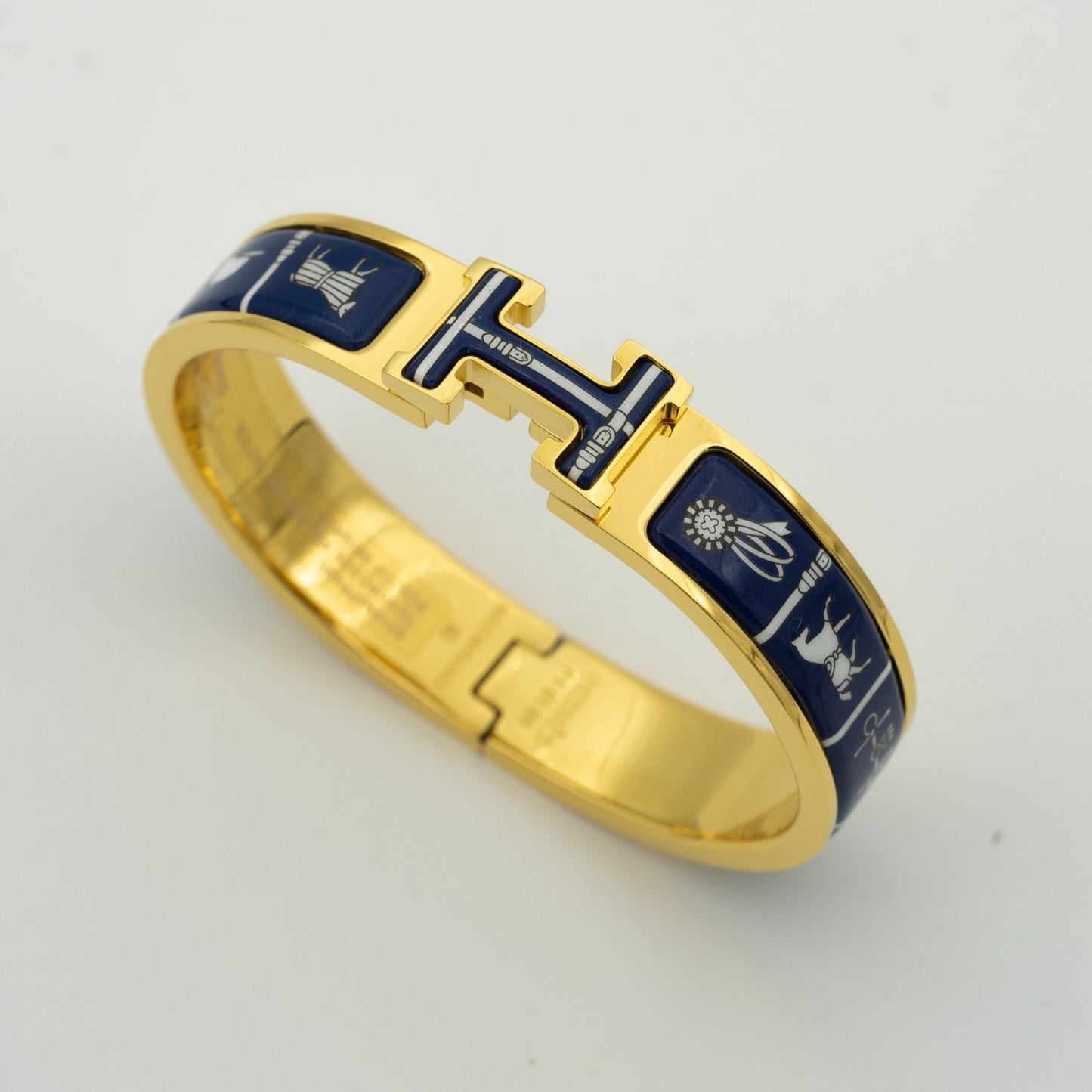 [AuraEcho Jewelry]H BRACELET BLUE CERAMIC