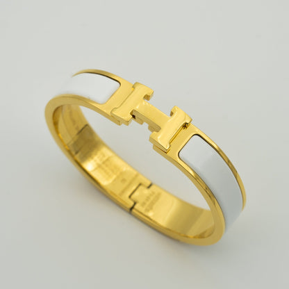 [AuraEcho Jewelry]H WHITE BRACELET