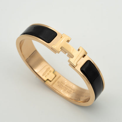 [AuraEcho Jewelry]H BLACK BRACELET