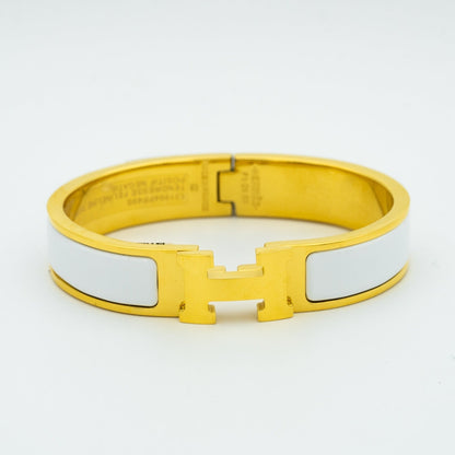 [AuraEcho Jewelry]H WHITE BRACELET