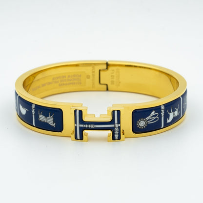 [AuraEcho Jewelry]H BRACELET BLUE CERAMIC