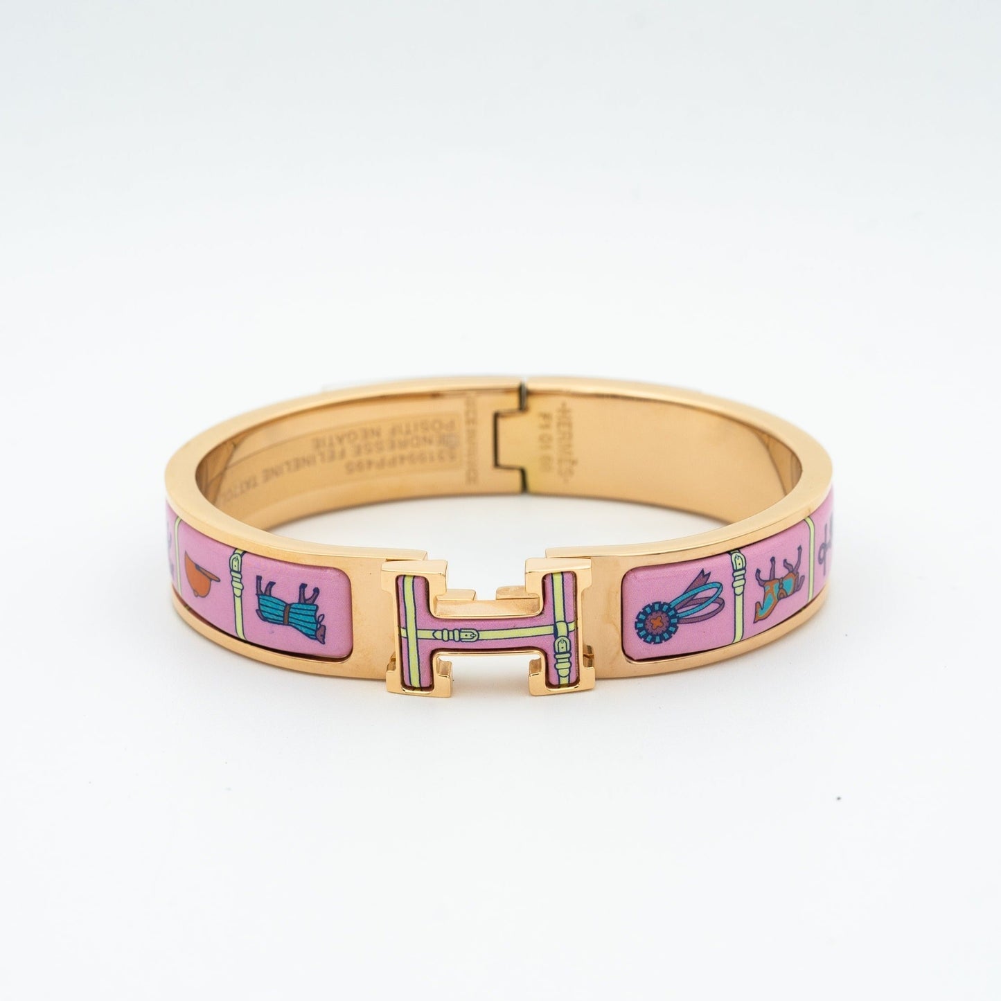 [AuraEcho Jewelry]H PINK GOLD BRACELET PINK CERAMIC
