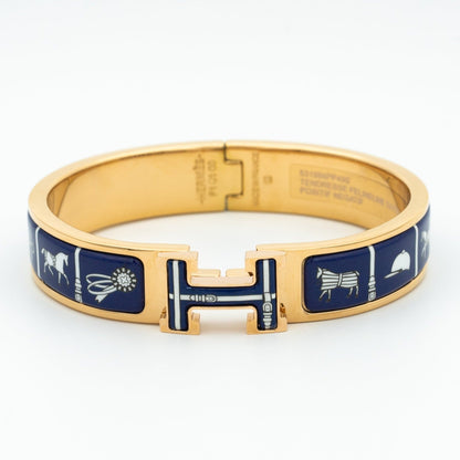 [AuraEcho Jewelry]H BRACELET BLUE CERAMIC