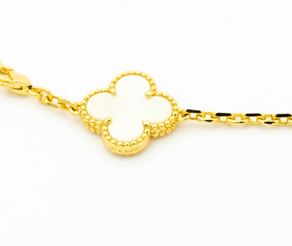 [AuraEcho Jewelry]CLOVER BRACELET 5 MOTIFS ONYX MOP