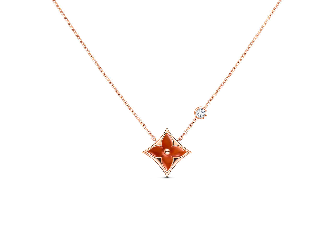 [AuraEcho Jewelry]STAR NECKLACE PINK GOLD 1 DIAMOND