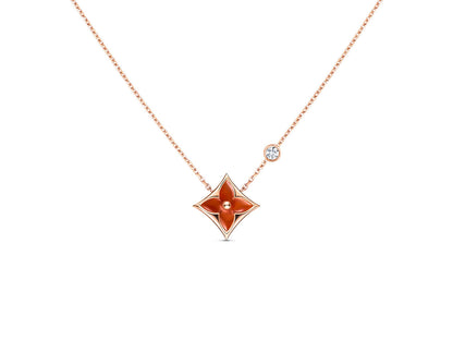 [AuraEcho Jewelry]STAR NECKLACE PINK GOLD 1 DIAMOND