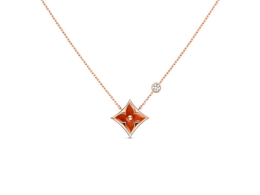 [AuraEcho Jewelry]STAR NECKLACE PINK GOLD 1 DIAMOND