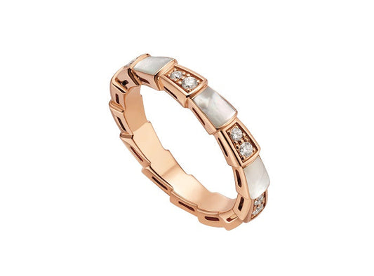 [AuraEcho Jewelry]SERPENTI RING PINK GOLD DIAMOND MOP 3MM