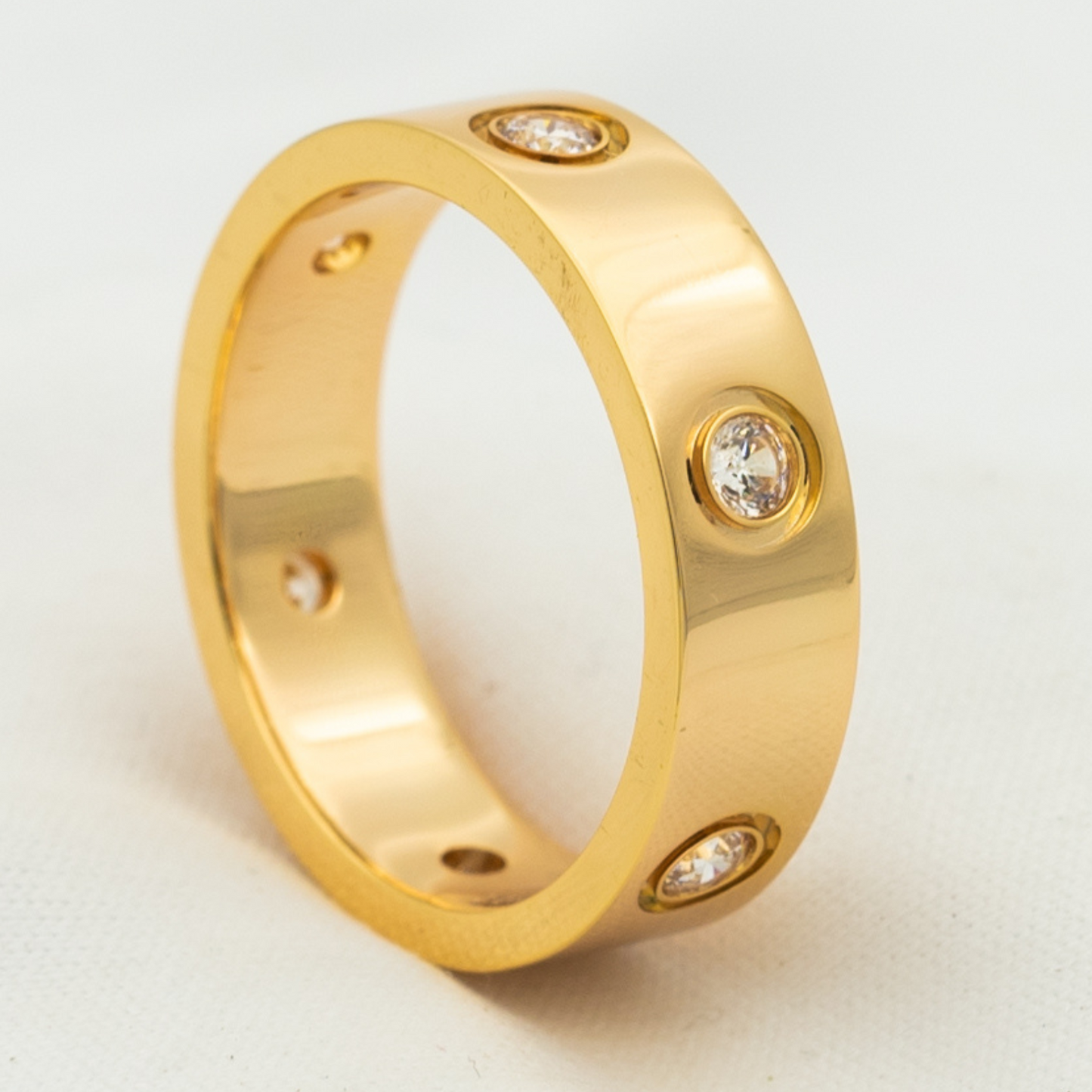 [AuraEcho Jewelry]LOVE RING 5.5MM 6 DIAMONDS PINK GOLD