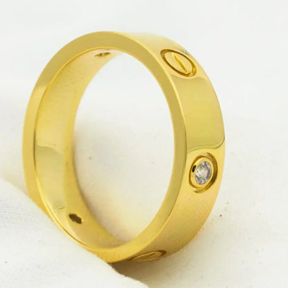 [AuraEcho Jewelry]LOVE RING 5.5MM 3 DIAMONDS GOLD