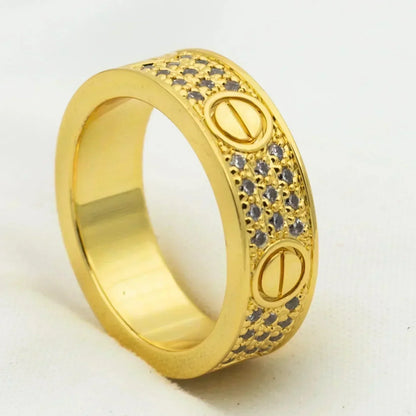 [AuraEcho Jewelry]LOVE RING 5.5MM DIAMONDS PAVED