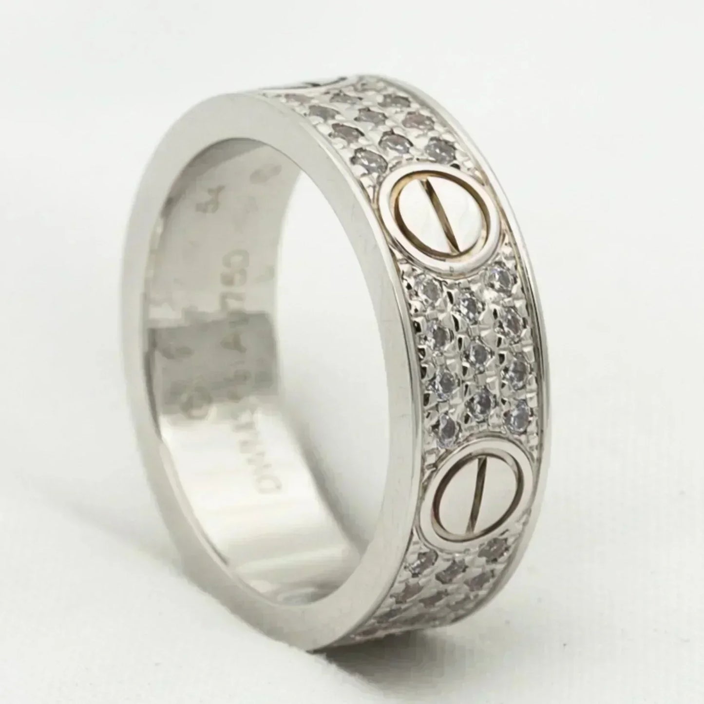 [AuraEcho Jewelry]LOVE RING 5.5MM DIAMONDS PAVED