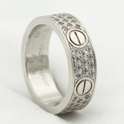 [AuraEcho Jewelry]LOVE RING 5.5MM DIAMONDS PAVED
