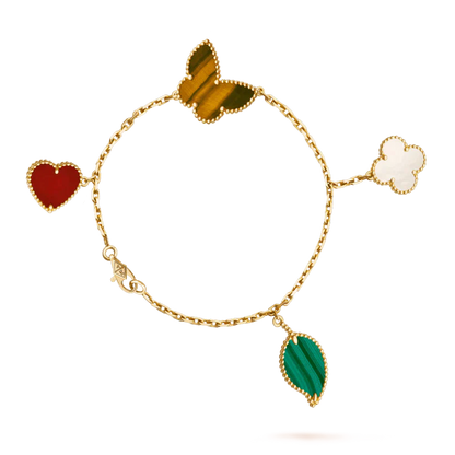 [WZQ]LUCKY SPRING 5 MOTIF GOLD BRACELET