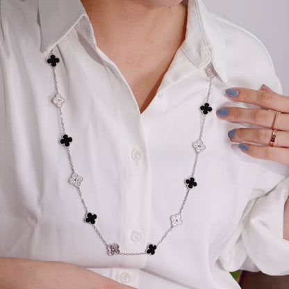 [AuraEcho Jewelry]CLOVER 20 MOTIFS ONYX DIAMOND SILVER