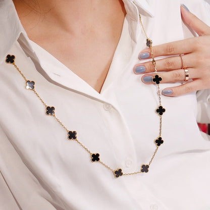 [AuraEcho Jewelry]CLOVER 20 MOTIFS ONYX ROSE GOLD