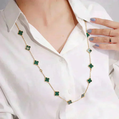 [AuraEcho Jewelry]CLOVER 20 MOTIFS MALACHITE GOLD