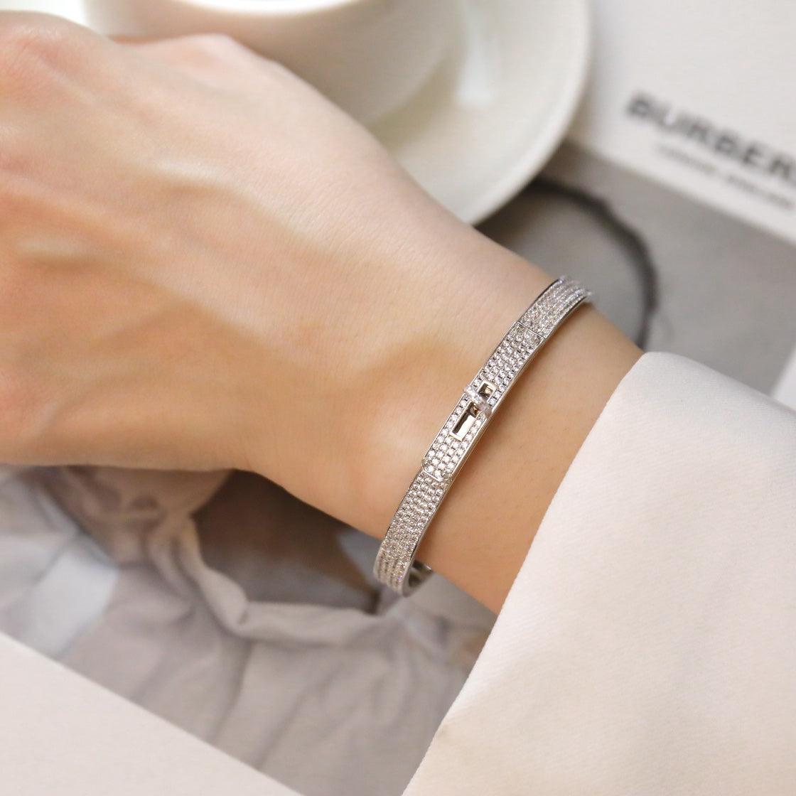 [AuraEcho Jewelry]KELLY BRACELET DIAMOND PAVED