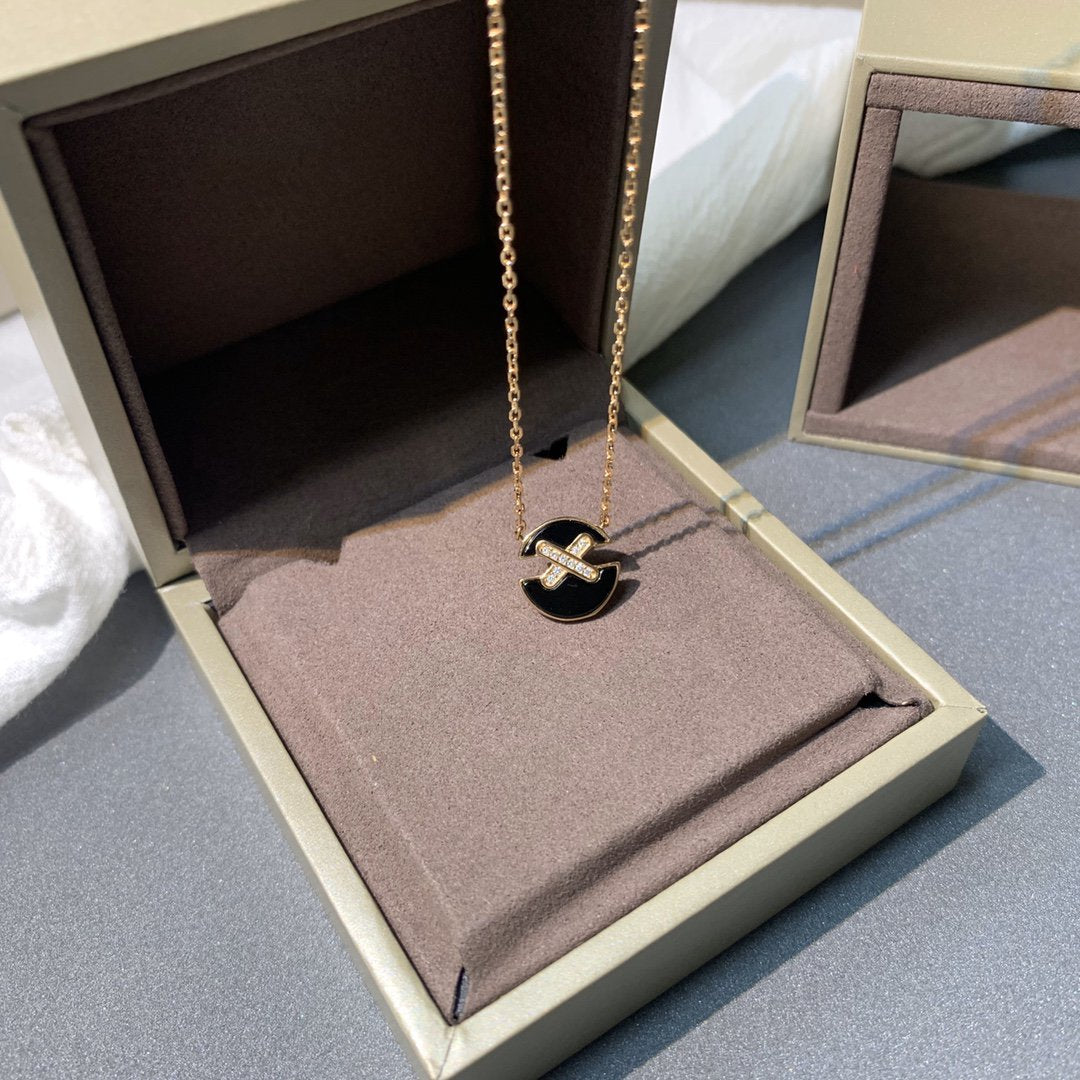[AuraEcho Jewelry]JEUX DE PINK GOLD DIAMOND NECKLACE