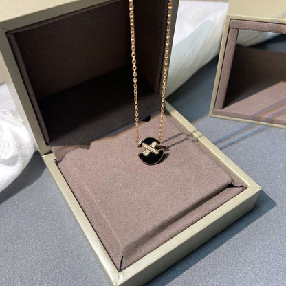 [AuraEcho Jewelry]JEUX DE PINK GOLD DIAMOND NECKLACE