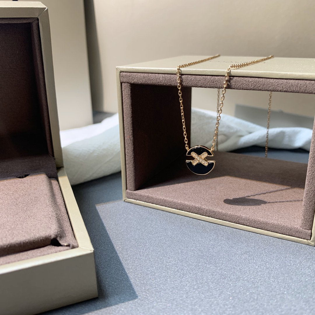 [AuraEcho Jewelry]JEUX DE PINK GOLD DIAMOND NECKLACE
