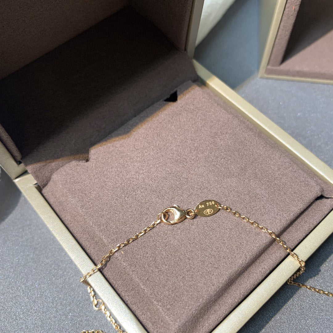 [AuraEcho Jewelry]JEUX DE PINK GOLD DIAMOND NECKLACE